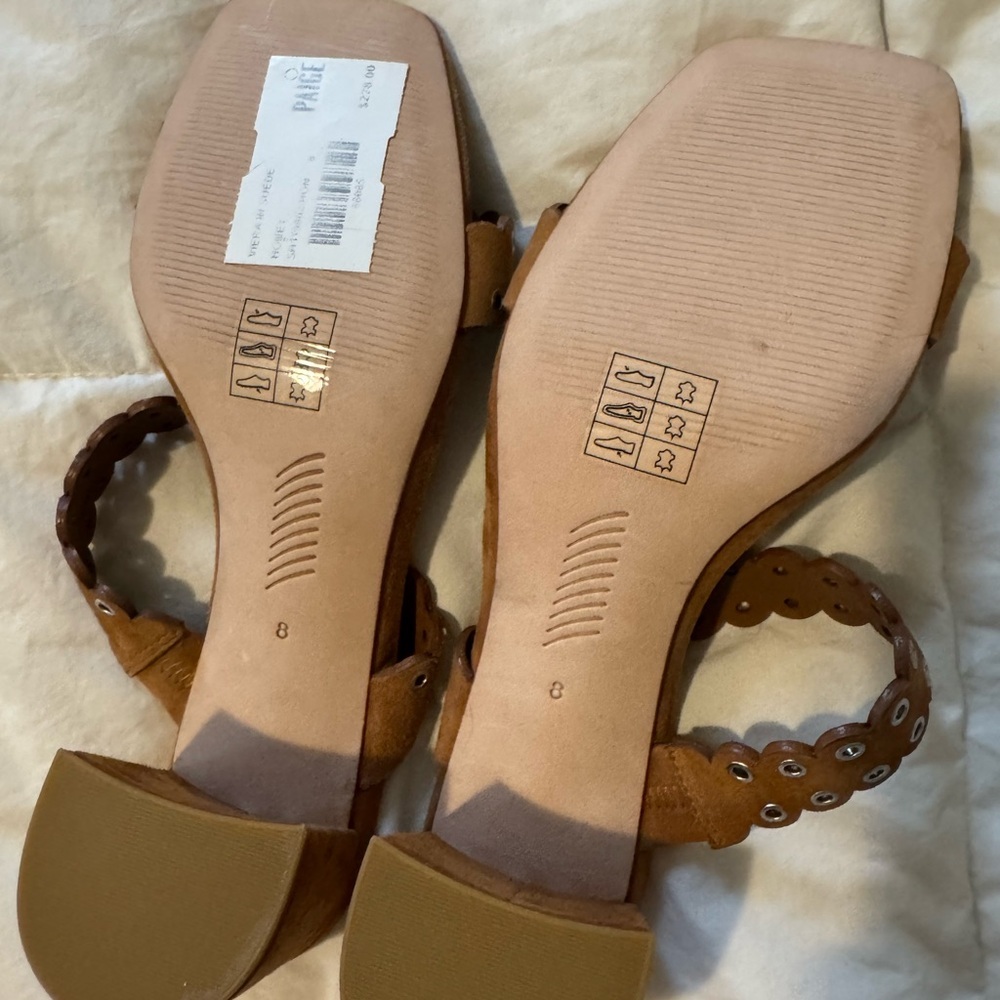 PAIGE Vera Tan Suede Women's Sandals - Picture 5 of 5